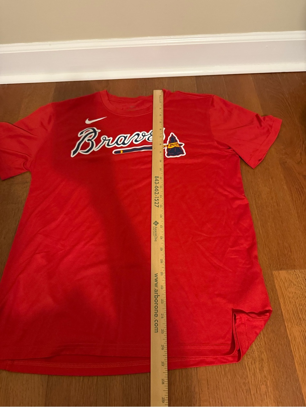 Nike Dri-FIT Atlanta Braves T-Shirt Men's Large Red Graphic Tomahawk Short Slee - Picture 6 of 6
